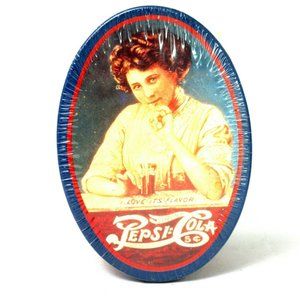 Sealed Pepsi-Cola A Nickel Drink Worth a Dime Tin Box Oval Honey Toasted Peanuts